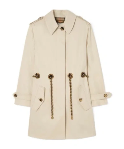Burberry Short Gabardine Stonehaven Car Coat In Brown