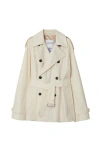 Burberry Belted Double-breasted Short Trench Coat In Calico