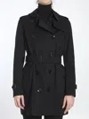 Burberry Short Kensington Heritage Trench Coat In Black