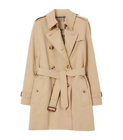 Burberry Kensington Quilted Short Org 2 Coat With Hood In Honey