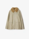 Burberry Short Leather Car Coat In Field