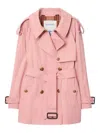 Burberry Short Lightweight Cotton Fitzrovia Trench Coat Clothing In Multi