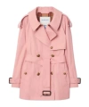 Burberry Short Lightweight Cotton Fitzrovia Trench Coat Clothing In Pink