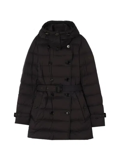Burberry Short Nylon Audley Puffer Coat In Black