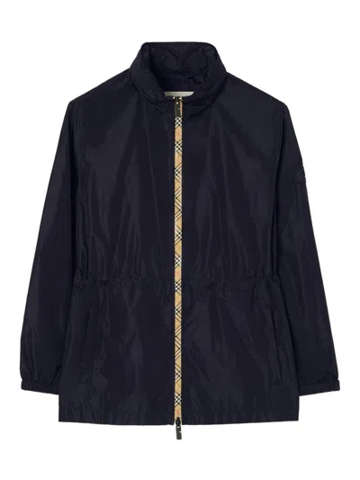 Burberry Short Nylon Blackpool Parka In Dark Blue