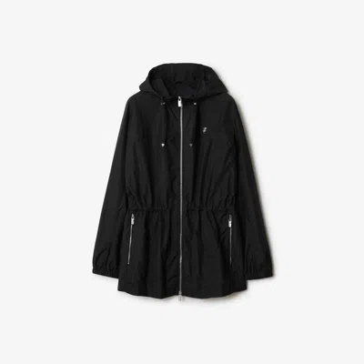 Burberry Short Nylon Cotton Parka In Black
