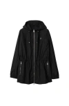 Burberry Long-sleeved Long Casual Jacket In Black