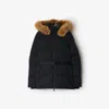 Burberry Short Nylon Puffer Coat In Black