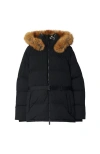 Burberry Short Nylon Puffer Coat In Black
