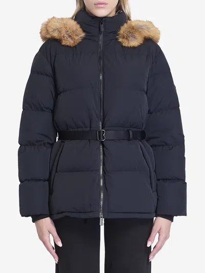Burberry Short Nylon Puffer Coat In Black