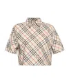 Burberry Short Plaid Shirt In Neutral