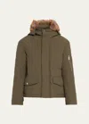 Burberry Short Quilted Jacket With Faux Fur Hood In Lock