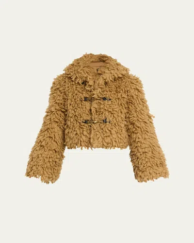 BURBERRY SHORT SHEARLING FRINGE JACKET