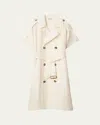 Burberry Waist Belted Short Sleeves Epaulettes Lapels