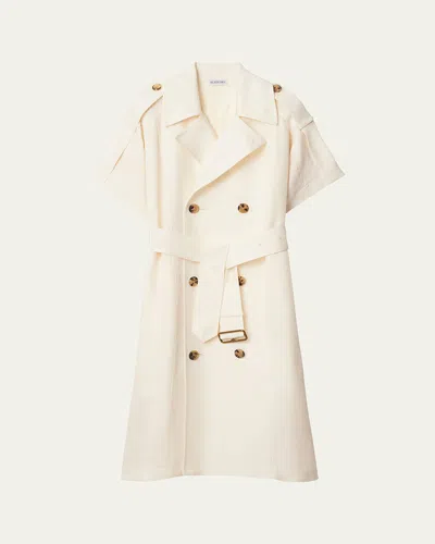 BURBERRY SHORT-SLEEVE BELTED TRENCH DRESS