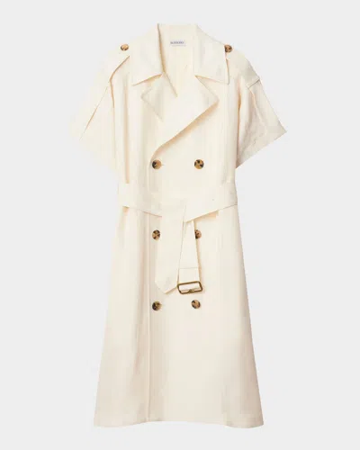 BURBERRY SHORT-SLEEVE BELTED TRENCH DRESS