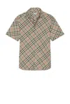 Burberry Short Sleeve Bias Check Slim Fit Shirt In Gray