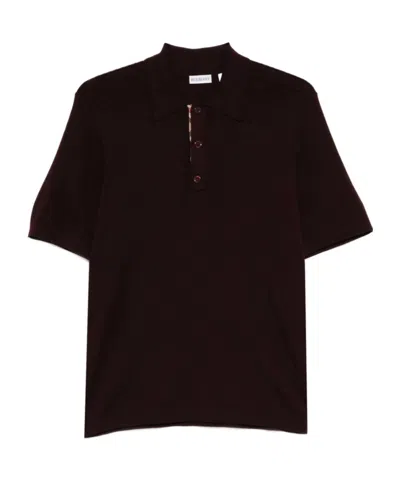 Burberry Short-sleeve Buttoned Polo Shirt In Black
