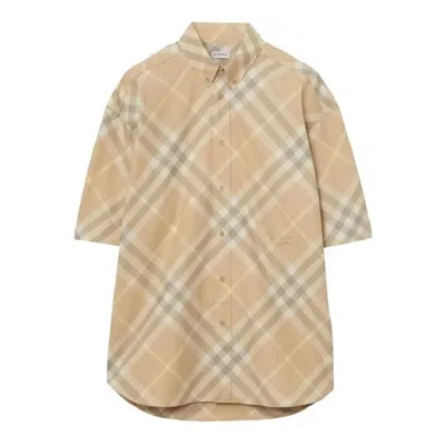 Burberry Short Sleeve Checkered Buttoned Down Shirt
