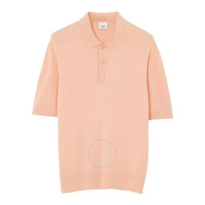 Burberry Short Sleeve Collar T-shirt In Pink/orange