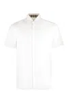 Burberry Stretch-cotton Ekd-embroidered Slim Shirt