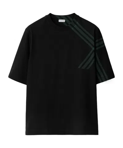 Tシャツ・カットソー *Burberry* Check Sleeve Cotton Short Sleeve T-Shirt Black 80 8CE3911D-46BE-4F1E-9882-