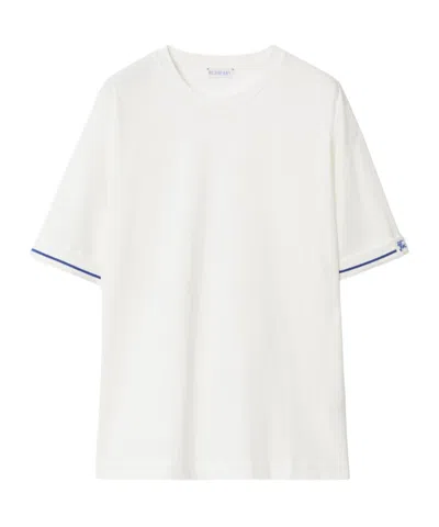 BURBERRY BURBERRY LOGO EMBROIDERED CREWNECK T-SHIRT