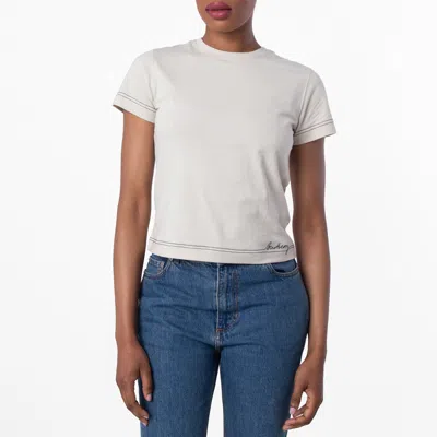 Burberry Short Sleeve Cotton T-shirt In Gray