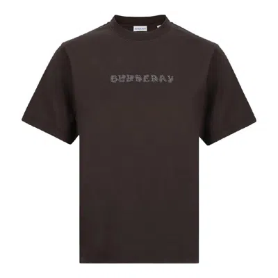 Burberry Short Sleeve Cotton T-shirt In Brown