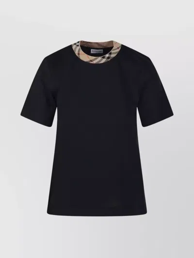 BURBERRY SHORT SLEEVE CREW NECK CHECKED T-SHIRT