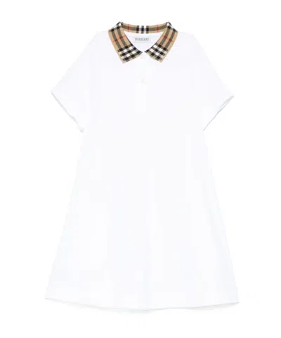 Burberry Short Sleeve Dress In White