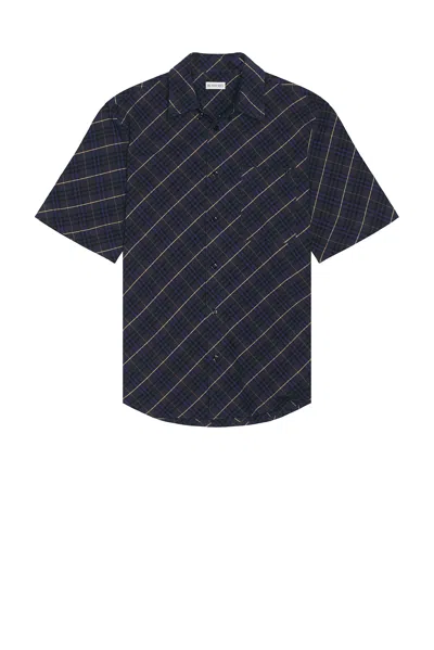 Burberry Short Sleeve Oxford Check Shirt In Midnight
