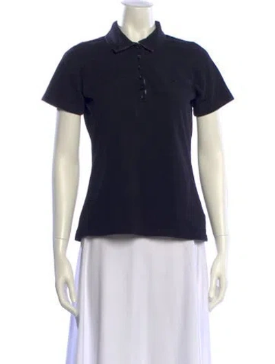 Pre-owned Burberry Short Sleeve Polo In Black