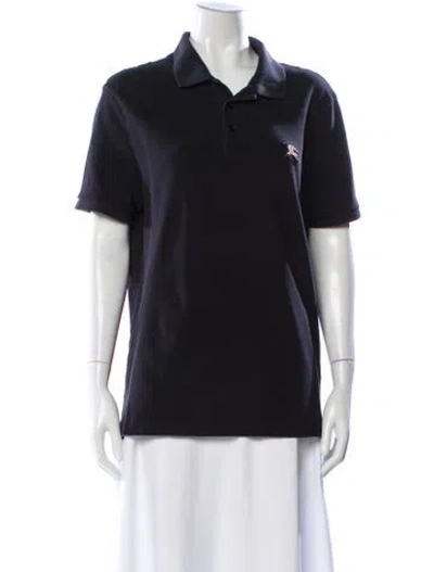 Pre-owned Burberry Short Sleeve Polo In Black