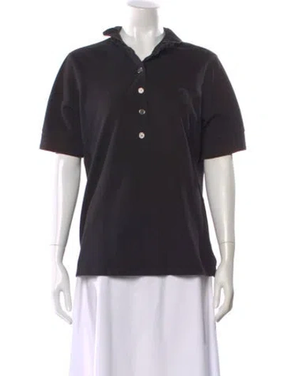 Pre-owned Burberry Short Sleeve Polo In Black