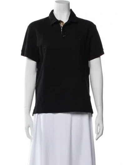Pre-owned Burberry Short Sleeve Polo In Black