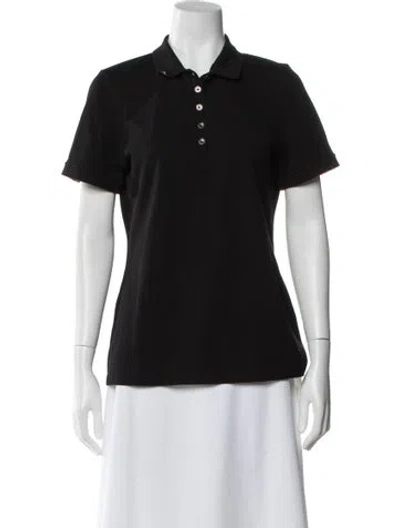 Pre-owned Burberry Short Sleeve Polo In Black