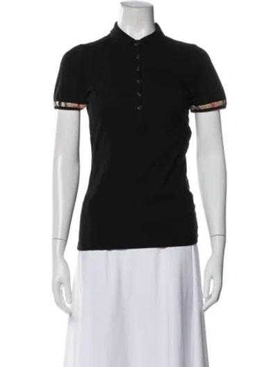 Pre-owned Burberry Short Sleeve Polo In Black