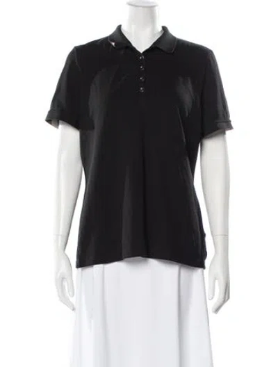 Pre-owned Burberry Short Sleeve Polo In Black