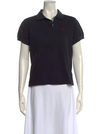 Pre-owned Burberry Short Sleeve Polo In Black