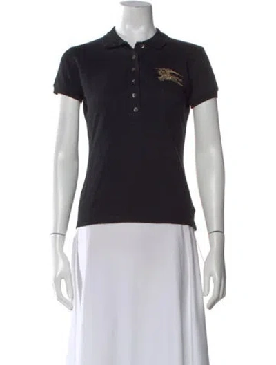 Pre-owned Burberry Short Sleeve Polo In Black