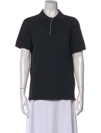 Pre-owned Burberry Short Sleeve Polo In Black