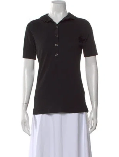 Pre-owned Burberry Short Sleeve Polo In Black