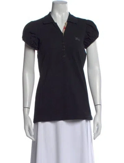 Pre-owned Burberry Short Sleeve Polo In Black