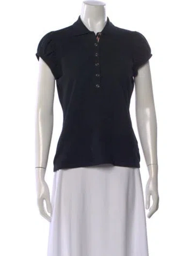 Pre-owned Burberry Short Sleeve Polo In Black