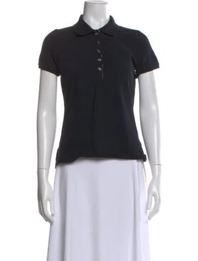Pre-owned Burberry Short Sleeve Polo In Black