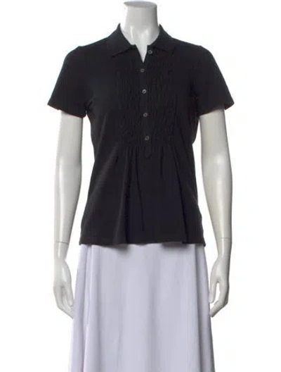 Pre-owned Burberry Short Sleeve Polo In Black