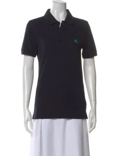 Pre-owned Burberry Short Sleeve Polo In Black