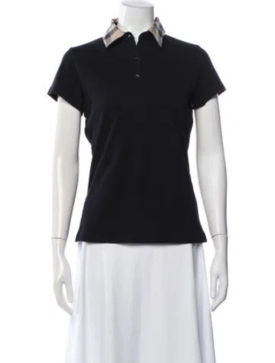 Pre-owned Burberry Short Sleeve Polo In Black