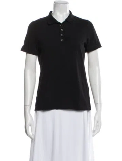 Pre-owned Burberry Short Sleeve Polo In Black